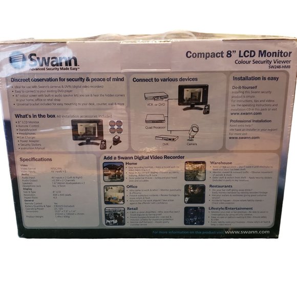 Swann Advanced Security Made Easy 8" Compact Colour Monitor LCD Viewer - Picture 3 of 11